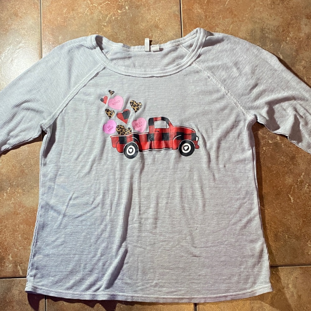 Cato Gray and Red Blouse with Buffalo Plaid Design